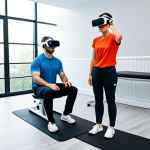 Virtual Rehab Session**

"A physical therapist guiding a patient through exercises using a VR headset, set in a modern rehabilitation clinic, fully clothed in appropriate athletic wear and professional attire, safe for work, appropriate content, perfect anatomy, natural proportions, professional, family-friendly."

**
