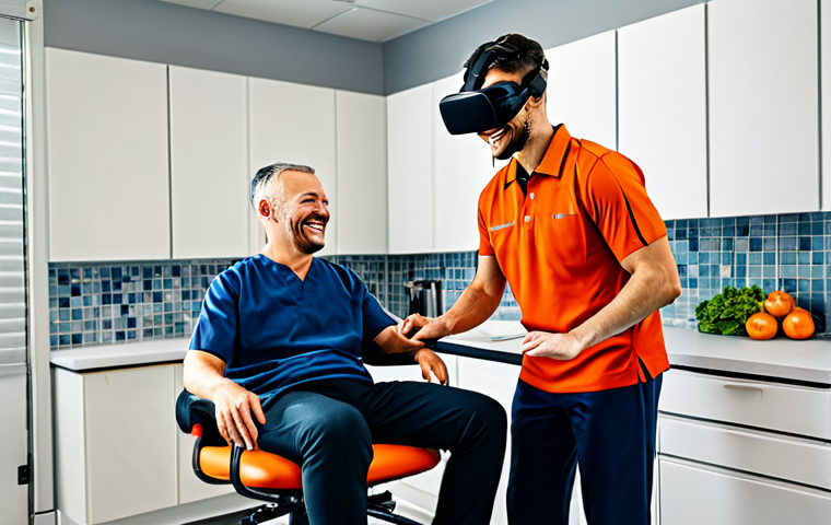 가상현실 재활치료의 개념 정립 - **
"A physical therapist assisting a patient with hemiplegia in a virtual reality kitchen environme...