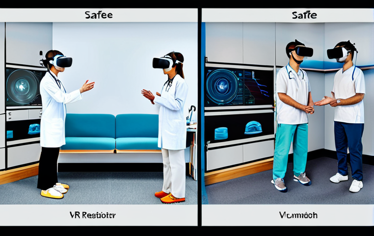 가상현실 재활치료의 개념 정립 - **

"A senior citizen wearing a VR headset, participating in a cognitive rehabilitation exercise inv...