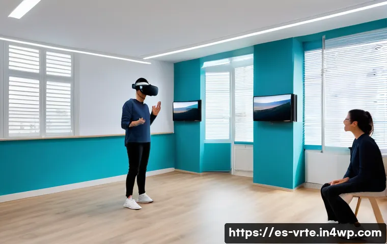 가상현실 재활치료의 피어 리뷰 결과 - A modern rehabilitation clinic in Spain with a diverse group of adult patients engaged in virtual re...